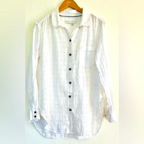 Anthropologie Pilcro Gauzy White Shirt• Sz 6 - Picture 7 of 9